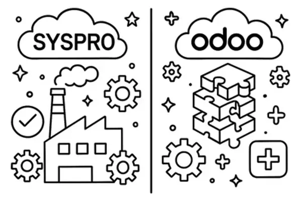 SYSPRO vs Odoo: besliskader voor mid-market maakbedrijven en distributeurs