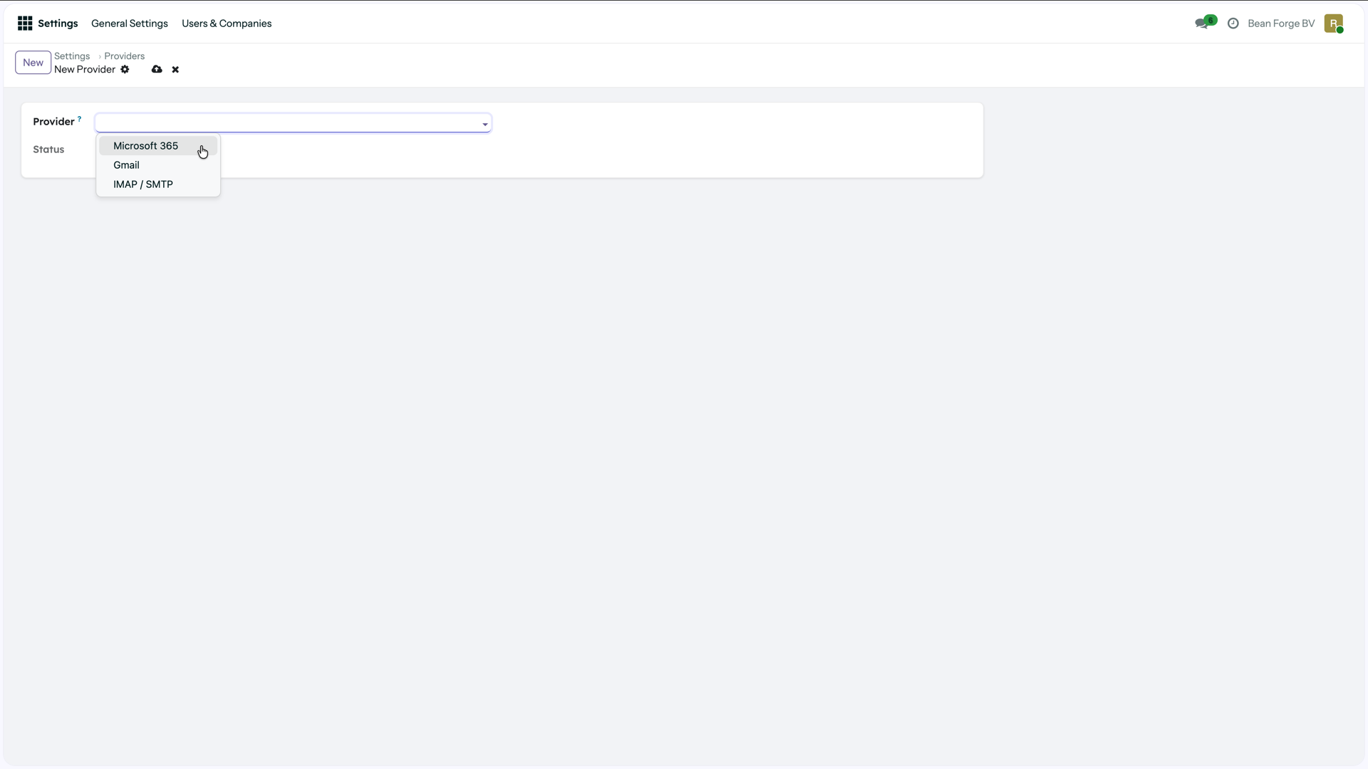 Een mailprovider toevoegen in Odoo: Microsoft 365, Gmail of IMAP/SMTP