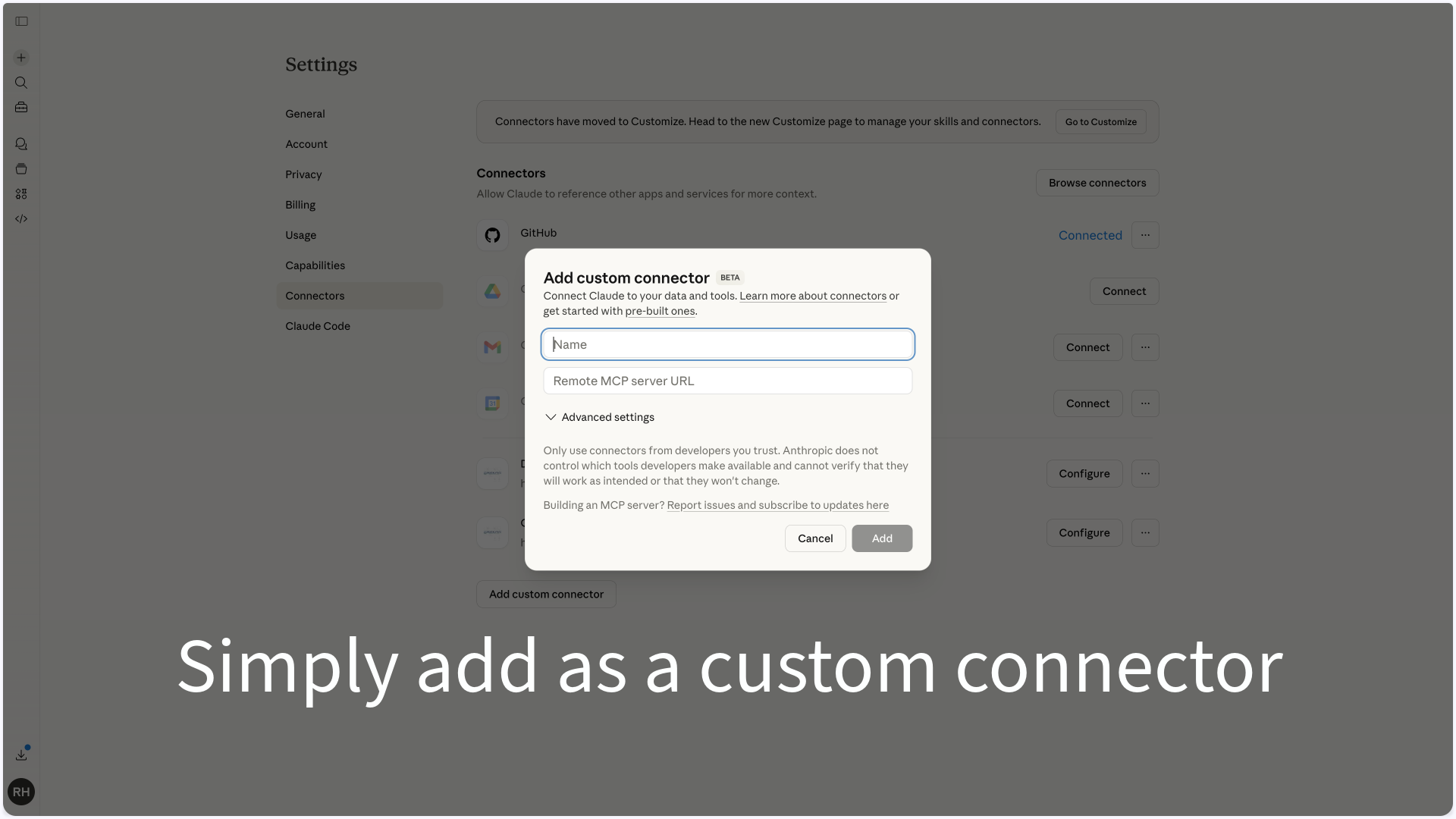MCP Server connector in Claude.ai